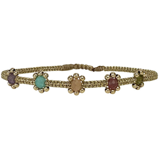 Bracciale fiorellini perle di acqua dolce e perline
