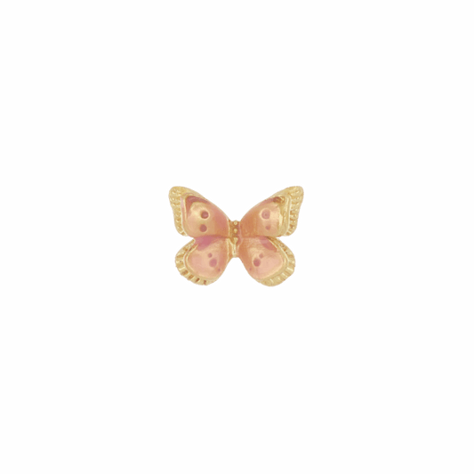 ORECCHINO FARFALLA SMALTO ROSA