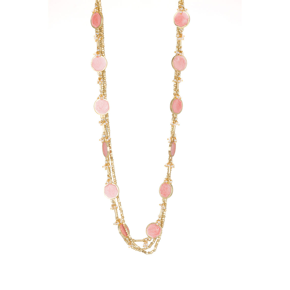 Collana Lunga Dischi Rosa