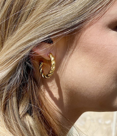 orecchini torsade yellow gold