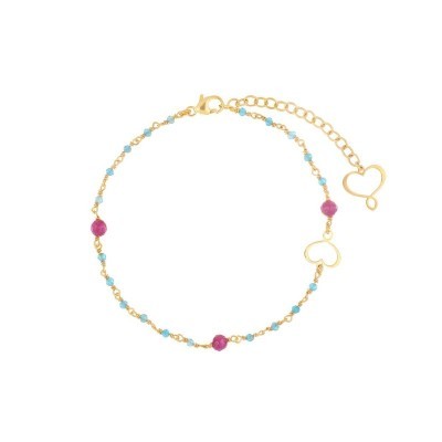BRACCIALE ROSARIO APATITE E RUBINO