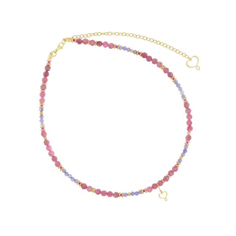 GIROCOLLO PIETRE DI TORMALINA E TANZANITE