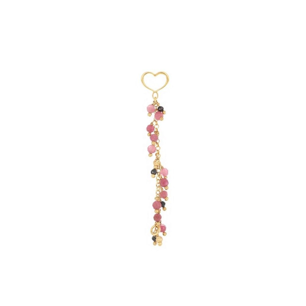 ORECCHINO EARCUFF FRANGE TORMALINA E SPINELLO