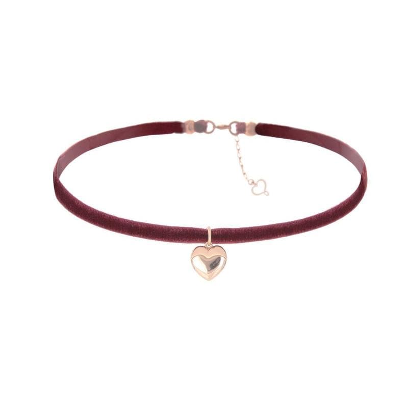 Gioielleria Granarelli Maman et Sophie Argento Chocker Velluto Cuore Bombato GNBRB