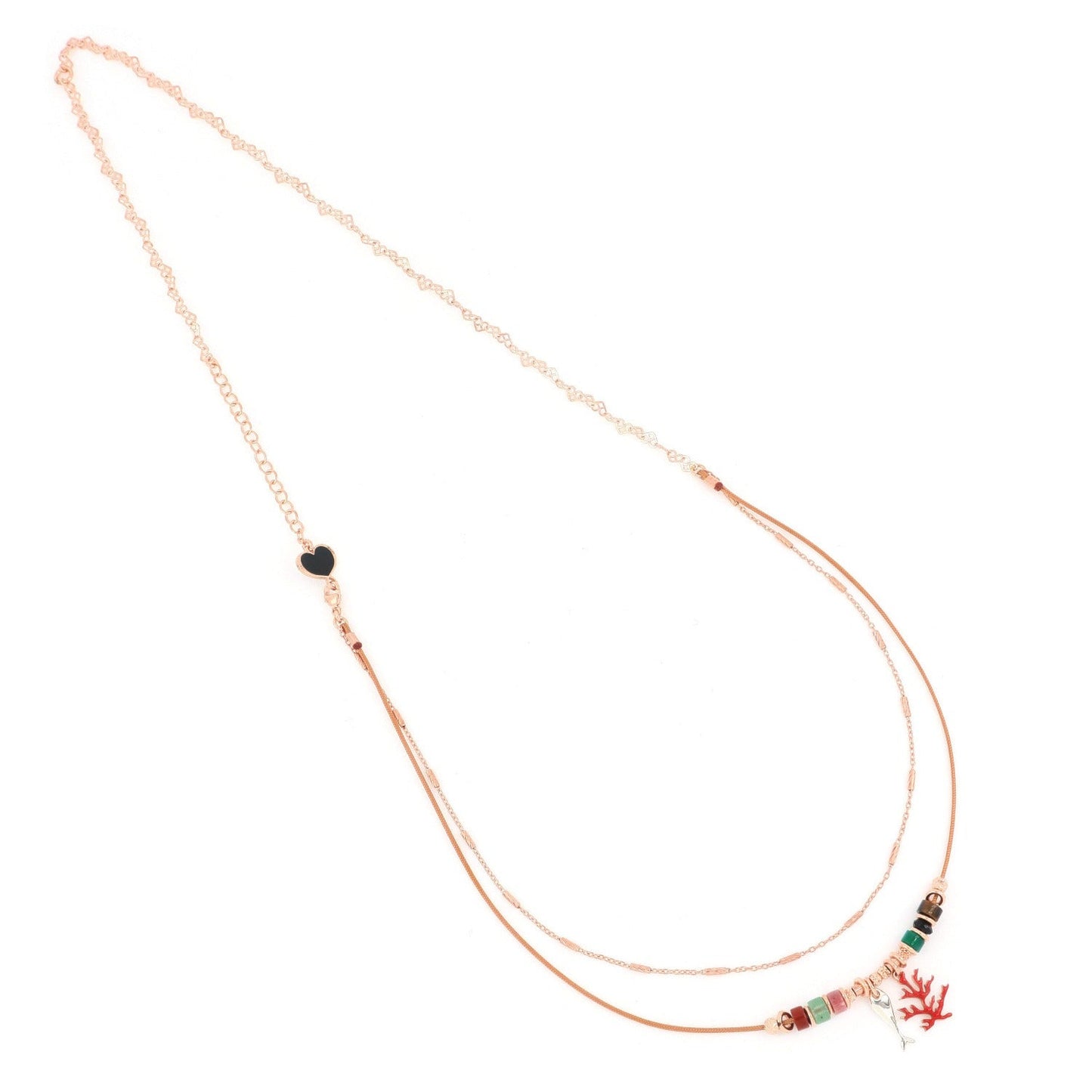 Girocollo Abitante Mare cat. e filo pietre + charms-Girocolli-MAMAN ET SOPHIE- [SKU] -Gioielleria Granarelli
